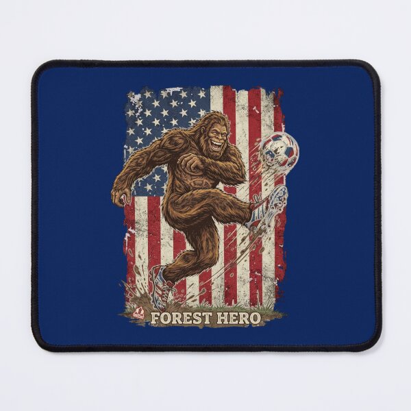 Item preview, Forest Hero Bigfoot Soccer USA Flag Funny Sports designed and sold by ej-sulu.