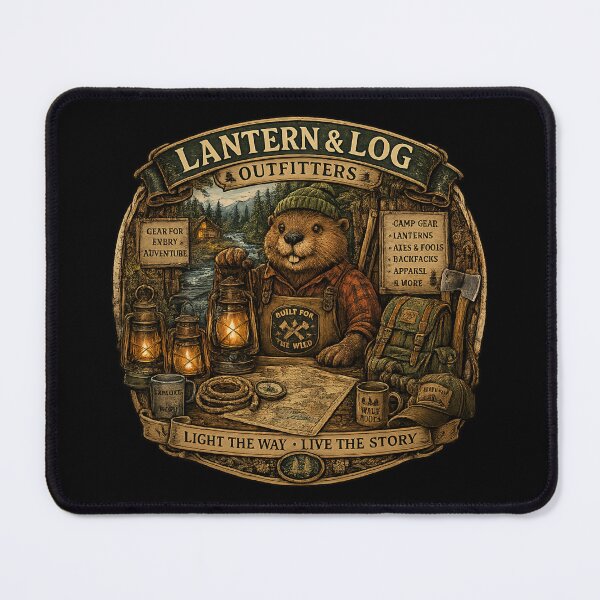 Item preview, Lantern & Log Outfitters | Cute Beaver Camping Shop | Woodland Adventure | Hiking & Camp Gear | Cozy Outdoors | Nature Lover Shirt designed and sold by MrDev.