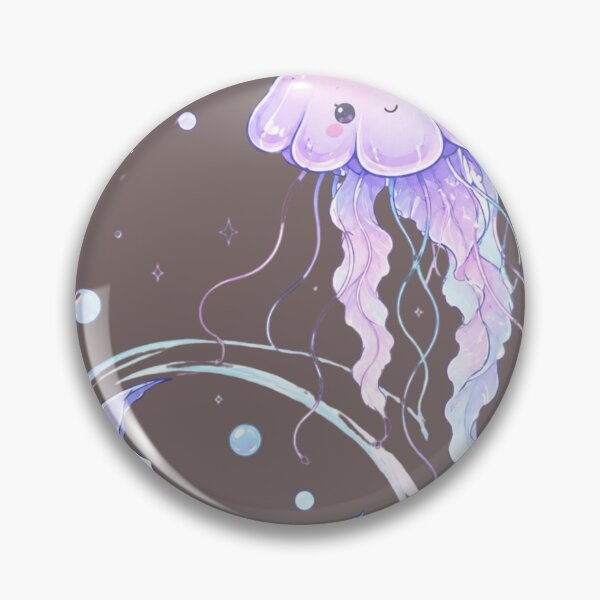 Item preview, Cute Kawaii Jellyfish Moon | Pastel Ocean Aesthetic | Dreamy Marine Life Sticker & T-Shirt Design designed and sold by Louliloulita.