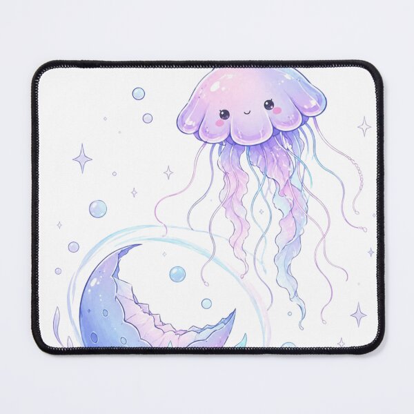Item preview, Cute Kawaii Jellyfish Moon | Pastel Ocean Aesthetic | Dreamy Marine Life Sticker & T-Shirt Design designed and sold by Louliloulita.