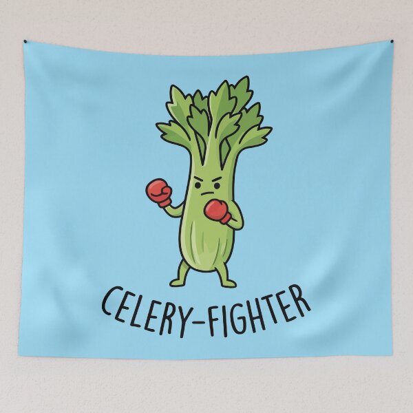 Item preview, Celery Fighter Funny Boxing Vegetable designed and sold by Amir Faysal.
