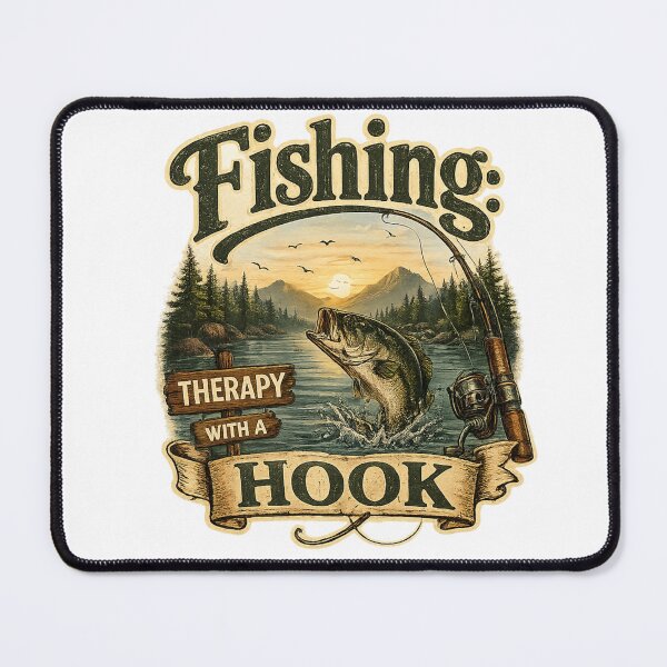 Item preview, Fishing: Therapy With a Hook Vintage Tee designed and sold by Lunaraluxy.