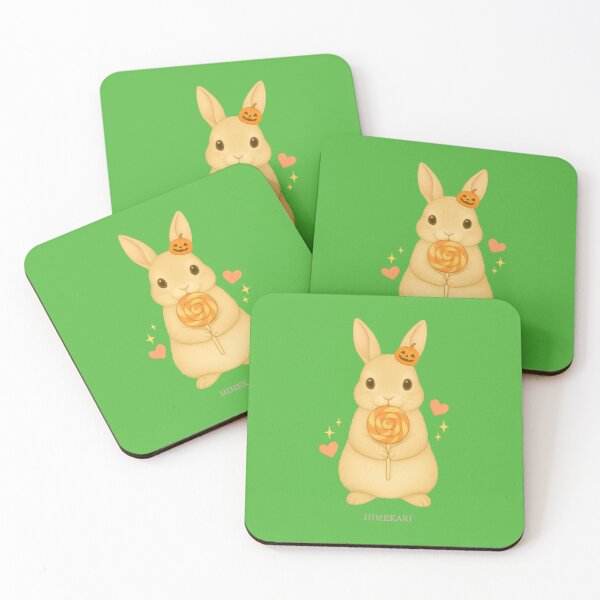 Item preview, Halloween Bunny with Lollipop – Solid Green designed and sold by HIMEKARI.