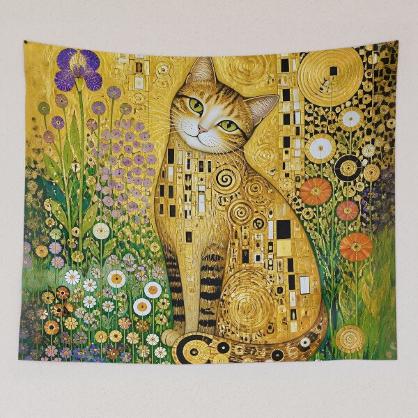 Item preview, Klimt Cat in Flower Garden designed and sold by Vicky Brago-Mitchell®.