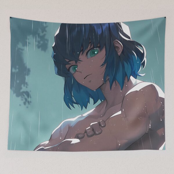 Item preview, Inosuke Hashibira Demon Slayer Rainy Forest Night Mood designed and sold by MicaheHaffner.