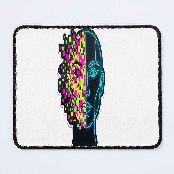 Item preview, Adversarial AI Blindspot | Cyberpunk Glitch Minimal Line Art Sticker designed and sold by YourVibeMerch.