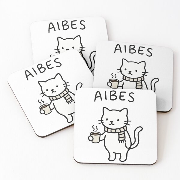 Item preview, Cozy White Cat Drinking Hot Coffee Scarf designed and sold by Amir Faysal.