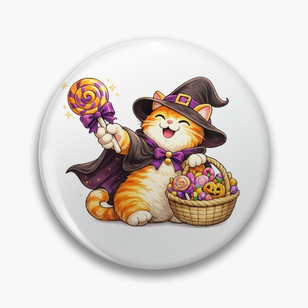 Item preview, Cute Kawaii Halloween Witch Cat Trick or Treat Candy designed and sold by Grump and Co.