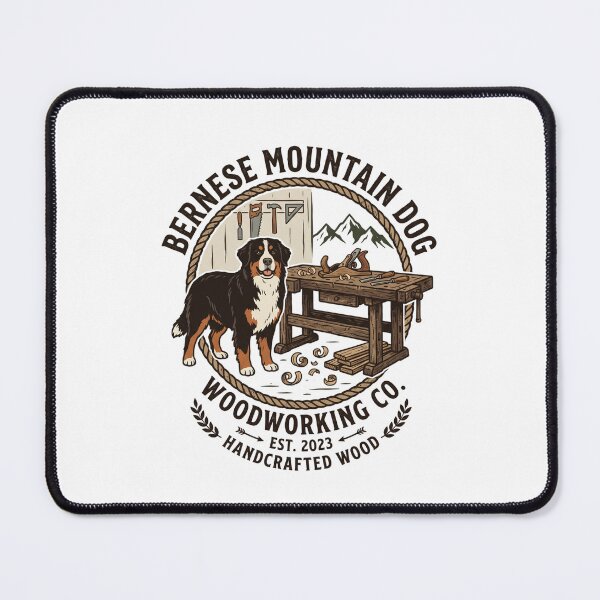 Item preview, Bernese Mountain Dog Woodworking Co Carpentry Bench designed and sold by PictoVibe.