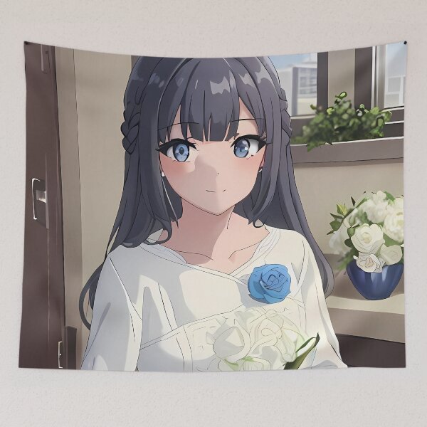 Item preview, Shoko Makinohara Bunny Girl Senpai White Roses Morning designed and sold by MicaheHaffner.