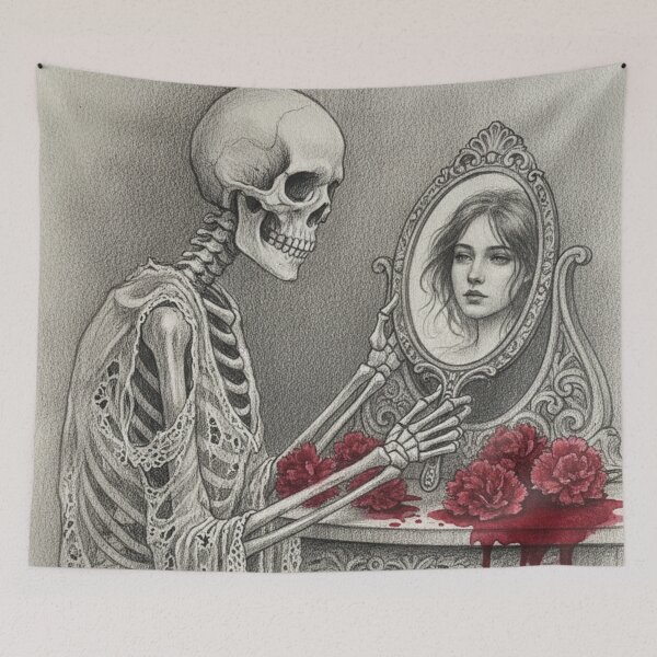 Item preview, Eternal Beauty | Skeleton in Front of the Mirror designed and sold by HeyHas.