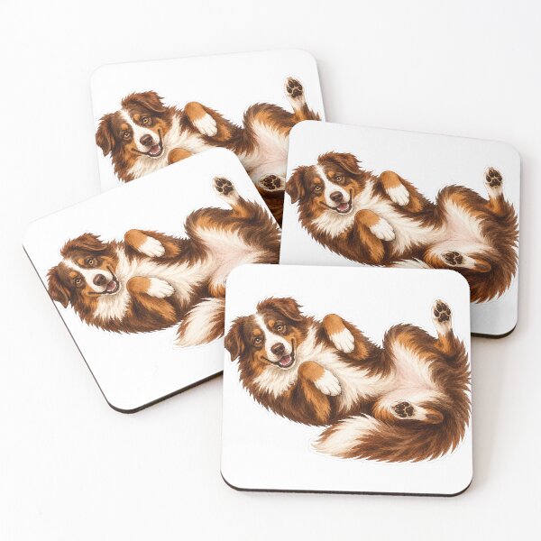 Item preview, Red Australian Shepherd Belly Up  designed and sold by RealEqEdit.
