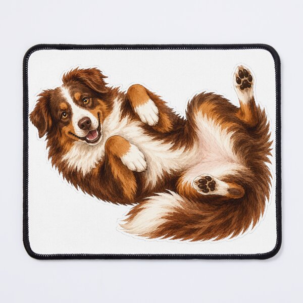 Item preview, Red Australian Shepherd Belly Up  designed and sold by RealEqEdit.