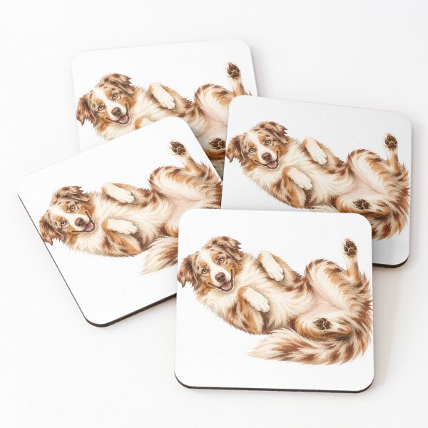 Item preview, Red Merle Australian Shepherd Belly Up  designed and sold by RealEqEdit.