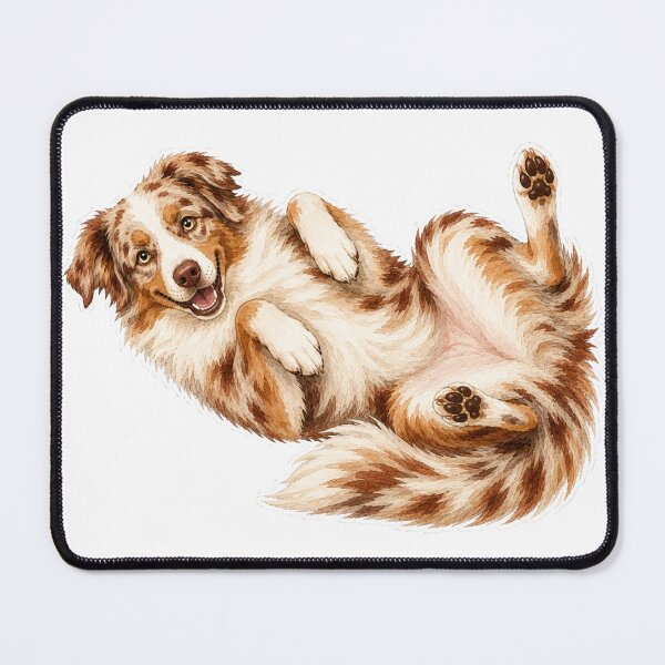 Item preview, Red Merle Australian Shepherd Belly Up  designed and sold by RealEqEdit.