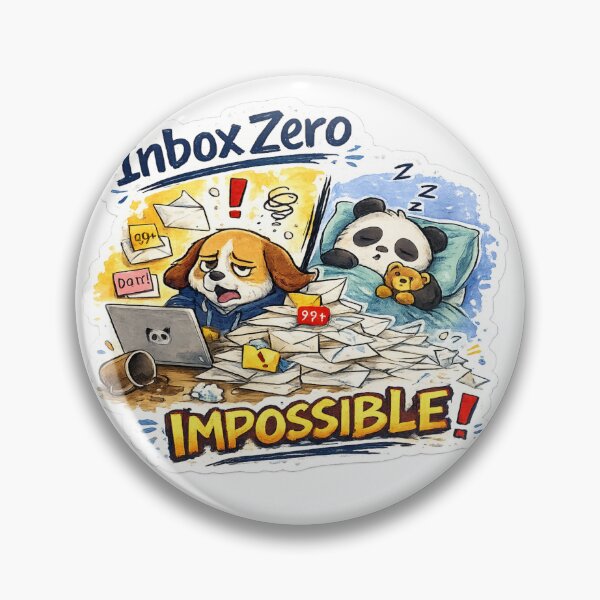 Item preview, Inbox Zero? Impossible! – Funny Email Chaos Sticker designed and sold by Genzfirevibes.