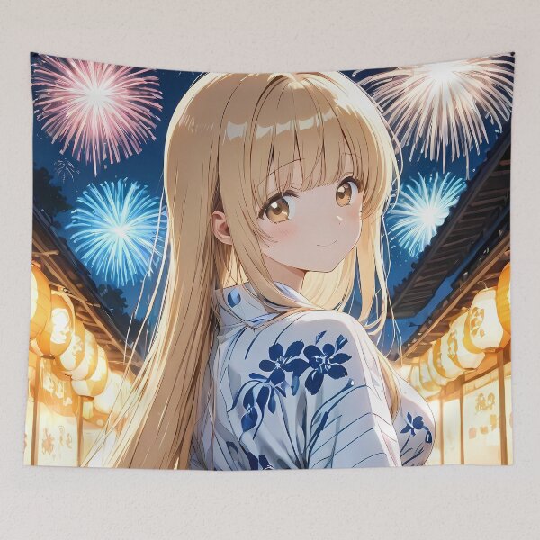 Item preview, Mahiru Shiina Angel Next Door Festival Fireworks Yukata Night Glow designed and sold by MicaheHaffner.