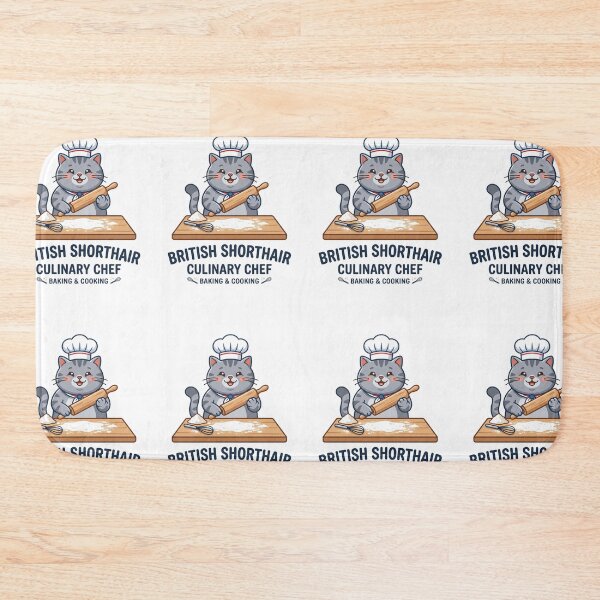 Item preview, British Shorthair Culinary Chef Bakery Rolling Pin designed and sold by PictoVibe.