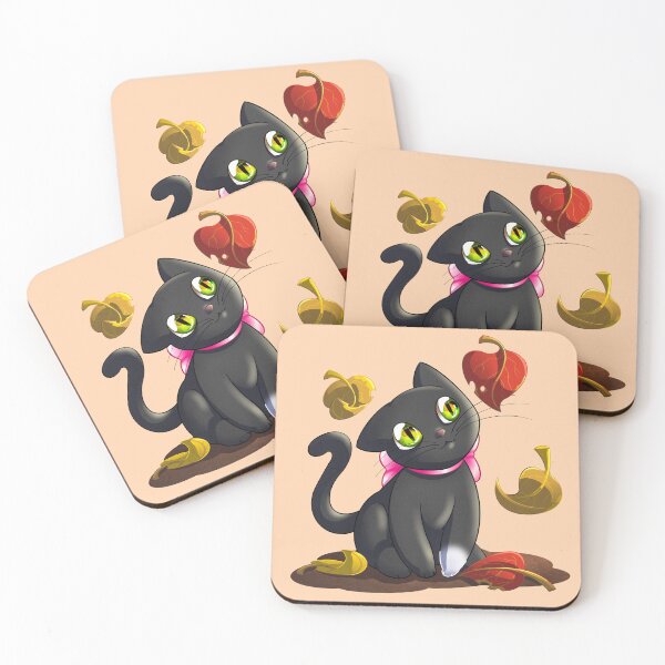 Item preview, Kitten Sitting in Fall Leaves designed and sold by Cottage in the Woods.