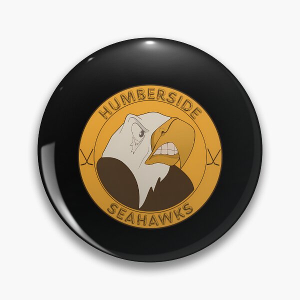 Item preview, Angry Eagle Head Illustration with Crossed Hockey Sticks on Golden designed and sold by Musa-Merch.