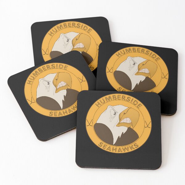 Item preview, Angry Eagle Head Illustration with Crossed Hockey Sticks on Golden designed and sold by Musa-Merch.