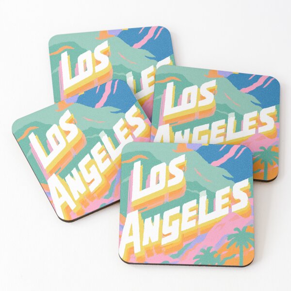 Item preview, Los Angeles Retro - Colorful LA Skyline Vintage Travel Poster Art designed and sold by PharaonicArtist.