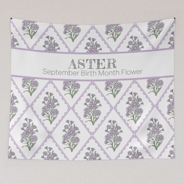 Item preview, Aster Flower Pattern | Vintage Botanical Cottagecore Floral Design designed and sold by storieslanguage.