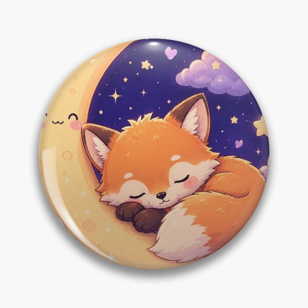 Item preview, Sleepy Fox on Crescent Moon Kawaii Sticker | Cute Fox Sleeping Under the Stars | Cozy Night Sky Animal Art designed and sold by Moonlight Studio.