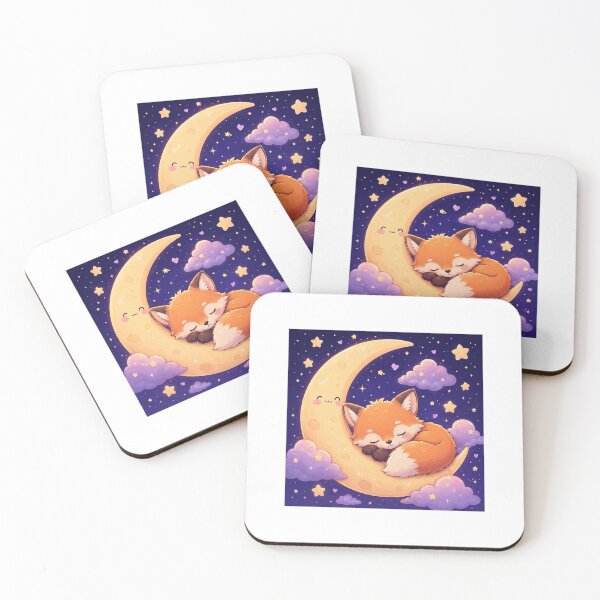Item preview, Sleepy Fox on Crescent Moon Kawaii Sticker | Cute Fox Sleeping Under the Stars | Cozy Night Sky Animal Art designed and sold by Moonlight Studio.