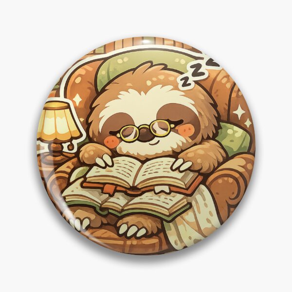 Item preview, adorable sloth sleeping Kawaii Sticker College Study Aesthetic for Students & Night Owls designed and sold by CutePrintCorner.