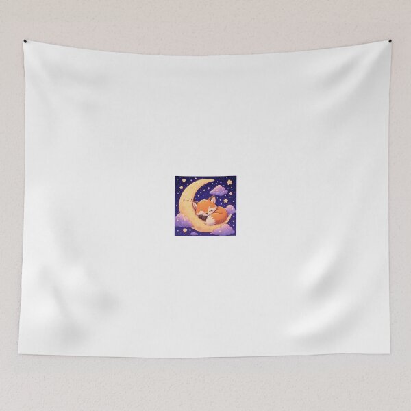 Item preview, Sleepy Fox on Crescent Moon Kawaii Sticker | Cute Fox Sleeping Under the Stars | Cozy Night Sky Animal Art designed and sold by Moonlight Studio.