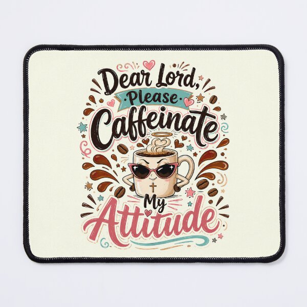 Item preview, Christian Coffee, Dear Lord Please Caffeinate My Attitude Retro Vintage designed and sold by graphic-genie.