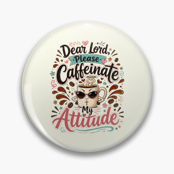 Item preview, Christian Coffee, Dear Lord Please Caffeinate My Attitude Retro Vintage designed and sold by graphic-genie.