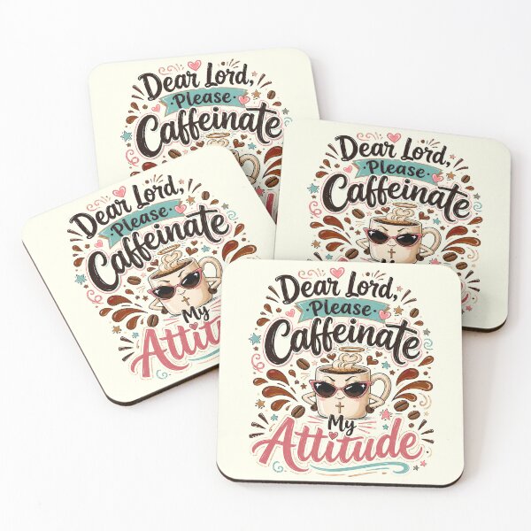Item preview, Christian Coffee, Dear Lord Please Caffeinate My Attitude Retro Vintage designed and sold by graphic-genie.