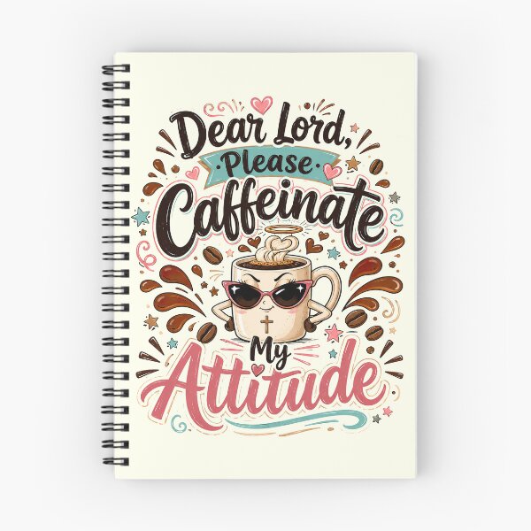 Item preview, Christian Coffee, Dear Lord Please Caffeinate My Attitude Retro Vintage designed and sold by graphic-genie.