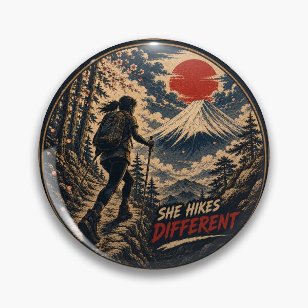 Item preview, She Hikes Different Japanese Ukiyo-e Women Hiking T-Shirt Art designed and sold by Locker39.