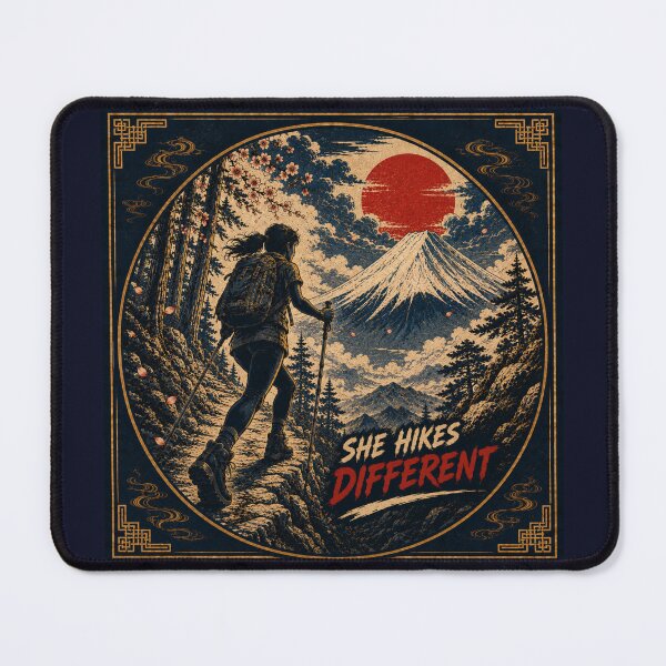 Item preview, She Hikes Different Japanese Ukiyo-e Women Hiking T-Shirt Art designed and sold by Locker39.