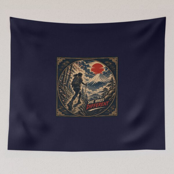 Item preview, She Hikes Different Japanese Ukiyo-e Women Hiking T-Shirt Art designed and sold by Locker39.