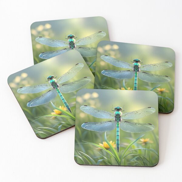 Item preview, Emerald Dragonfly in a Sunlit Meadow designed and sold by 247GiftsbyTina.