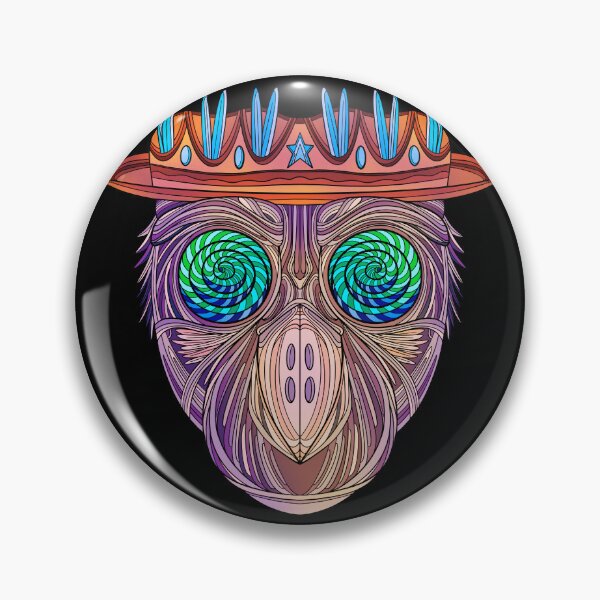 Item preview, The Hypnotic Monarch – Psychedelic Crowned Primate designed and sold by DaveDanchuk.
