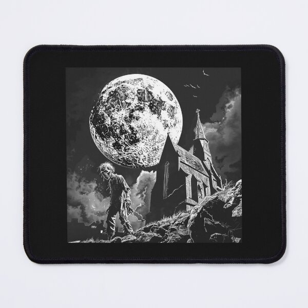 Item preview, Undead Zombie at Haunted Church Under Full Moon Gothic Horror Art designed and sold by inkoutninja.