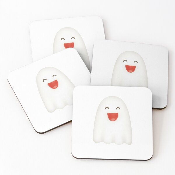 Item preview, Cute Happy Ghost Watercolor Halloween Art Print designed and sold by Little Bloom Studio.
