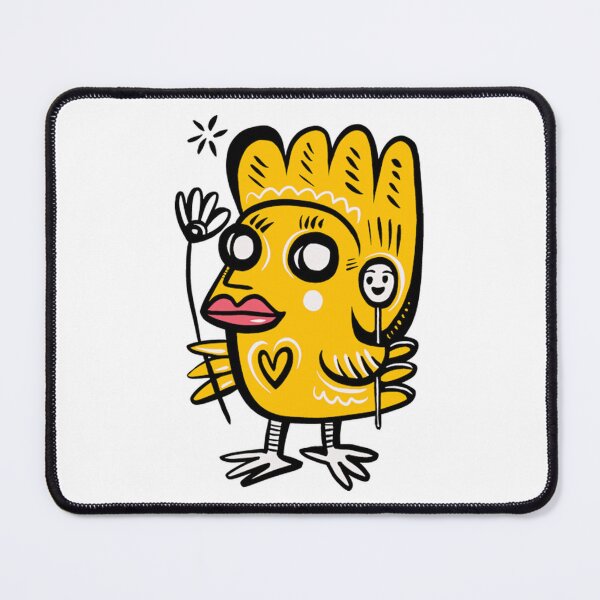 Item preview, Whimsical Folk Art Lady Bird Yellow Character designed and sold by DariaKusto.