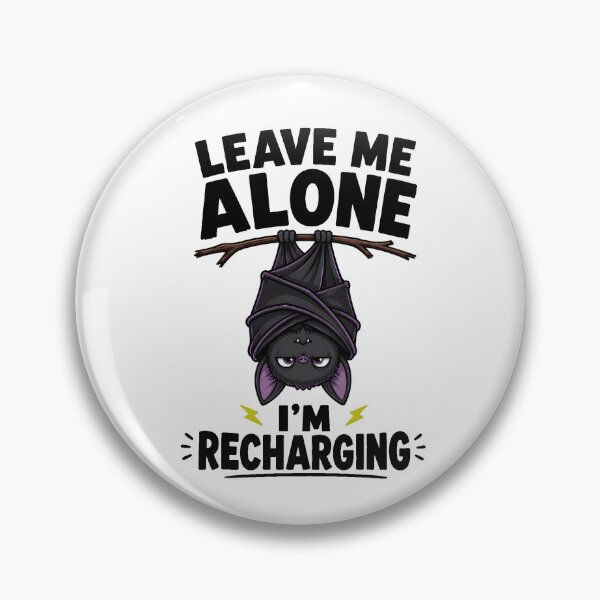 Item preview, Bat Alone Recharging Introvert Humor Cartoon designed and sold by Artmares.