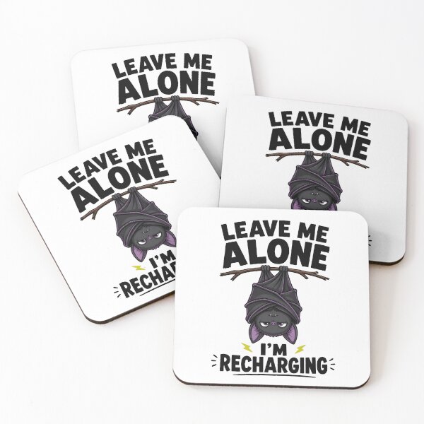 Item preview, Bat Alone Recharging Introvert Humor Cartoon designed and sold by Artmares.