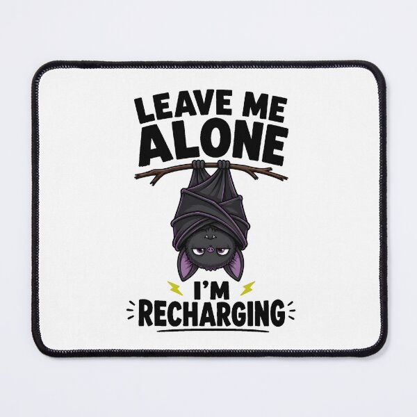 Item preview, Bat Alone Recharging Introvert Humor Cartoon designed and sold by Artmares.