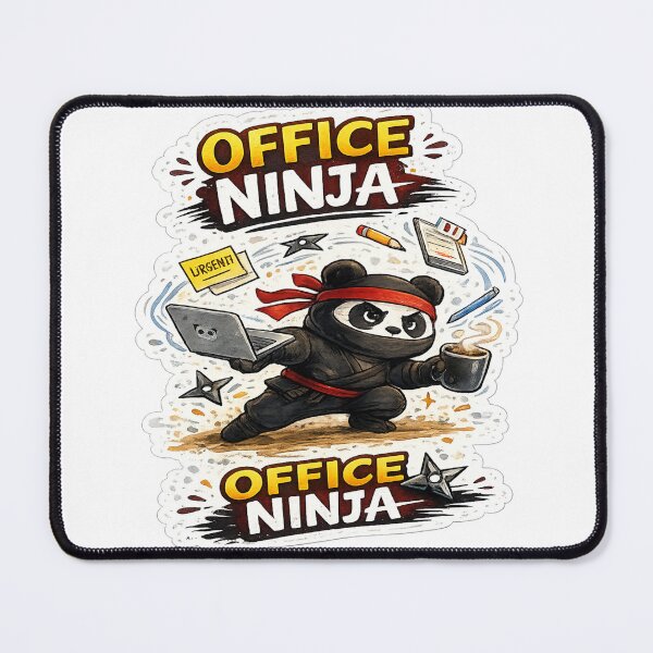 Item preview, Office Ninja – Multitasking Master Sticker designed and sold by Genzfirevibes.