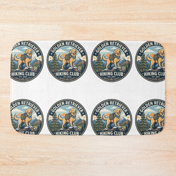 Item preview, Golden Retriever Hiking Club Mountain Trail Camper Adventure designed and sold by PictoVibe.