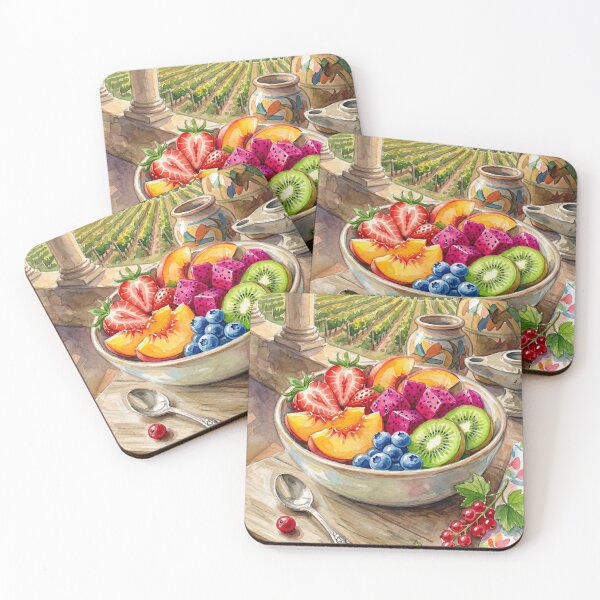 Item preview, Tuscan Vineyard Sunset Fruit Bowl Watercolor designed and sold by Itjung-Room.