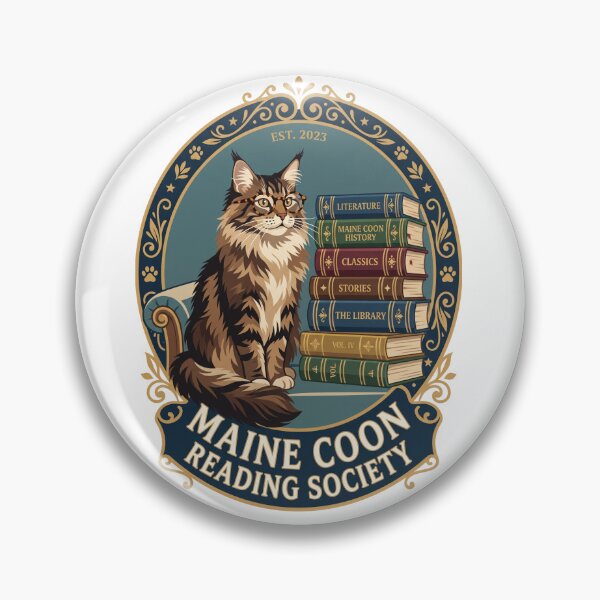 Item preview, Maine Coon Reading Society Library Bookworm Literature Novel designed and sold by PictoVibe.